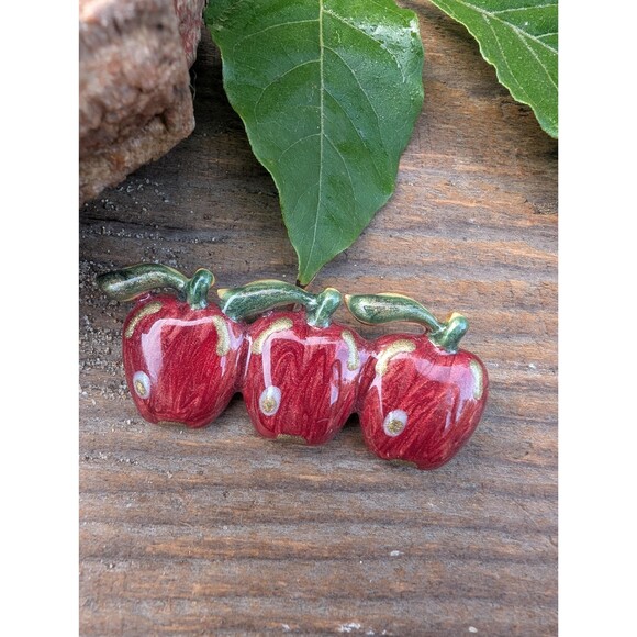Vintage Apple Brooch Pin: Teacher Gift - Picture 1 of 9